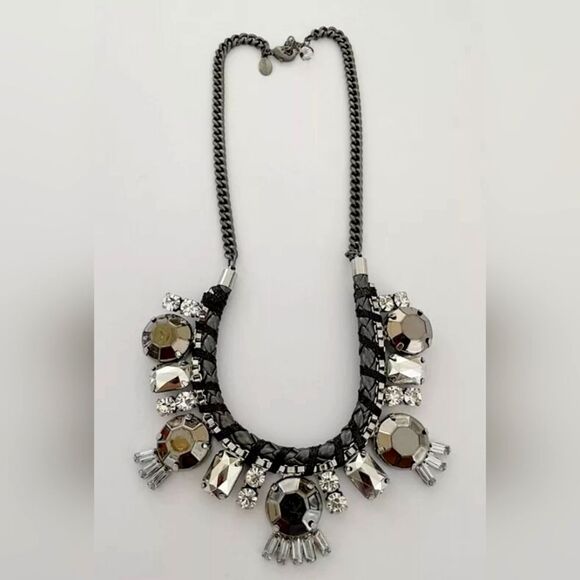 EXPRESS GUN TONE CUT CRYSTAL 17"-20" NECKLACE NWOT - Picture 1 of 3